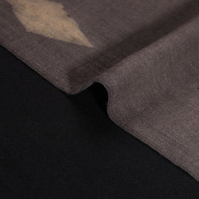 Grey - Pure Handwoven Merino Wool Fabric in Akola Block Prints 28