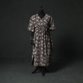 Black - Hand Block Batik Print Cotton Kaftan (Long) 27