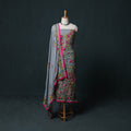 Hand Embroidered Georgette 3pc Unstitched Dress Material Suit Set 34