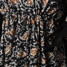 Black - Hand Block Batik Print Cotton Kaftan (Long) 27