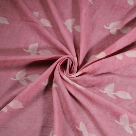 Pink - Pure Handwoven Merino Wool Fabric in Akola Block Prints 27