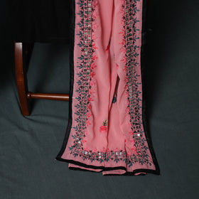 Hand Embroidered Georgette 3pc Unstitched Dress Material Suit Set  35