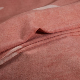 Pink - Pure Handwoven Merino Wool Fabric in Akola Block Prints 23
