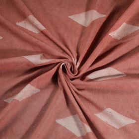 Pink - Pure Handwoven Merino Wool Fabric in Akola Block Prints 23