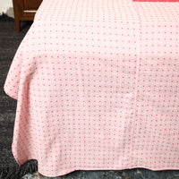 Pink - Jacquard Patchwork Cotton Double Bed Cover with Pillow Covers (108 x 83 in) 03