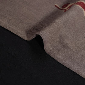Grey - Pure Handwoven Merino Wool Fabric in Akola Block Prints 22