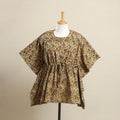  Yellow Kalamkari Block Print Cotton Kaftan