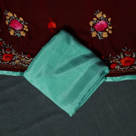 Hand Embroidered Georgette 3pc Unstitched Dress Material Suit Set 37