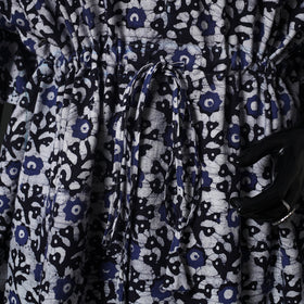 Blue - Hand Block Batik Print Cotton Kaftan (Short) 30