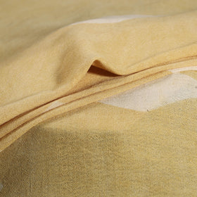Yellow - Pure Handwoven Merino Wool Fabric in Akola Block Prints 20