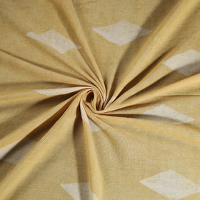 Yellow - Pure Handwoven Merino Wool Fabric in Akola Block Prints 20