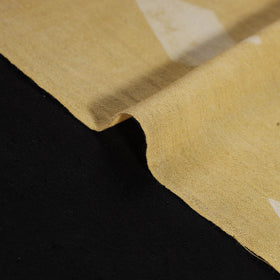 Yellow - Pure Handwoven Merino Wool Fabric in Akola Block Prints 20