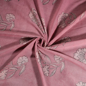 Pink - Pure Handwoven Merino Wool Fabric in Akola Block Prints 19