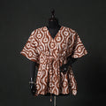 Brown - Hand Block Batik Print Cotton Kaftan (Short) 34
