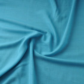 Blue - bamboo silk natural dyed pure handloom plain fabric