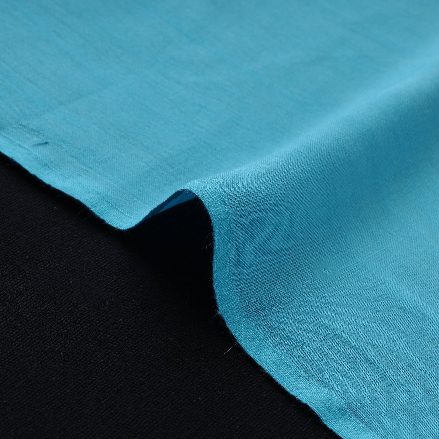 Blue - bamboo silk natural dyed pure handloom plain fabric