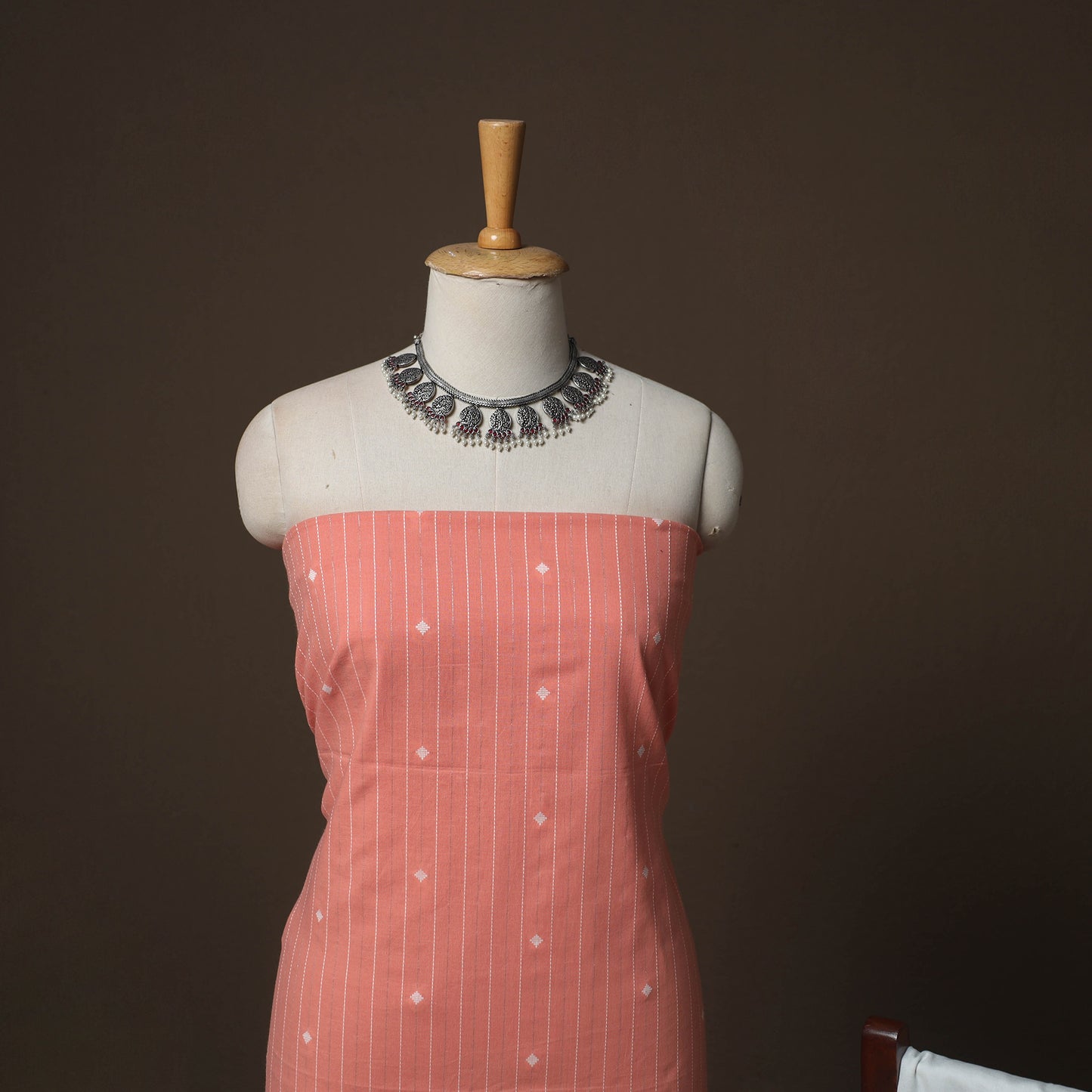 Jacquard Woven Pure Cotton 3pc Unstitched Dress Material Suit Set 34