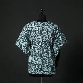 Green - Hand Block Batik Print Cotton Kaftan (Short) 33