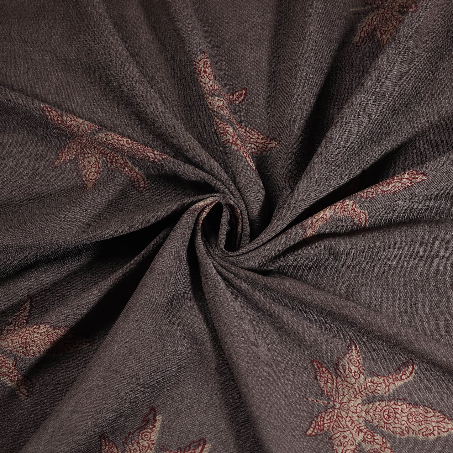 Pure Handwoven Merino Wool Fabric in Akola Block Prints 16