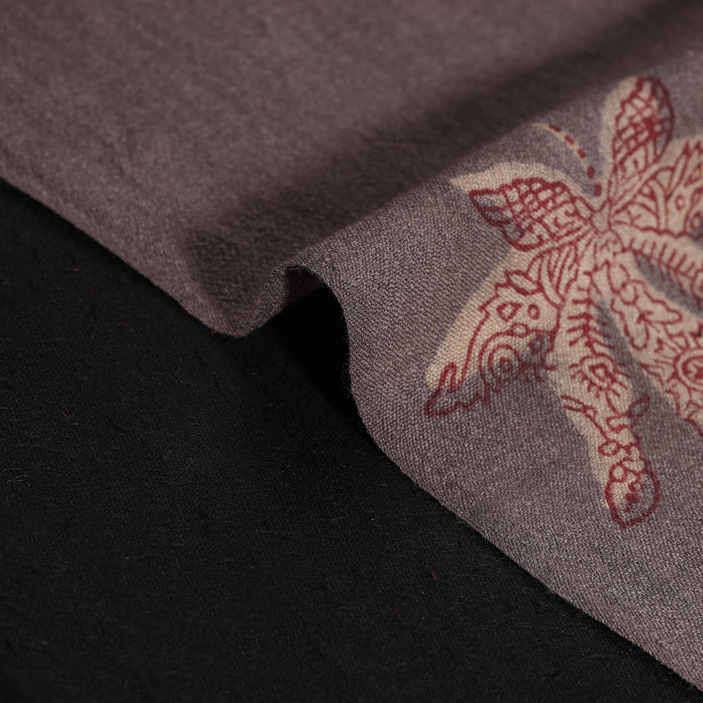 Pure Handwoven Merino Wool Fabric in Akola Block Prints 16