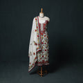 Hand Embroidered Georgette 3pc Unstitched Dress Material Suit Set 40
