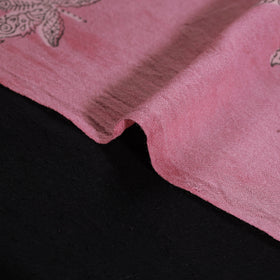 Pink - Pure Handwoven Merino Wool Fabric in Akola Block Prints 13