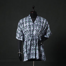 Hand Block Batik Print Cotton Kaftan (Short) 35