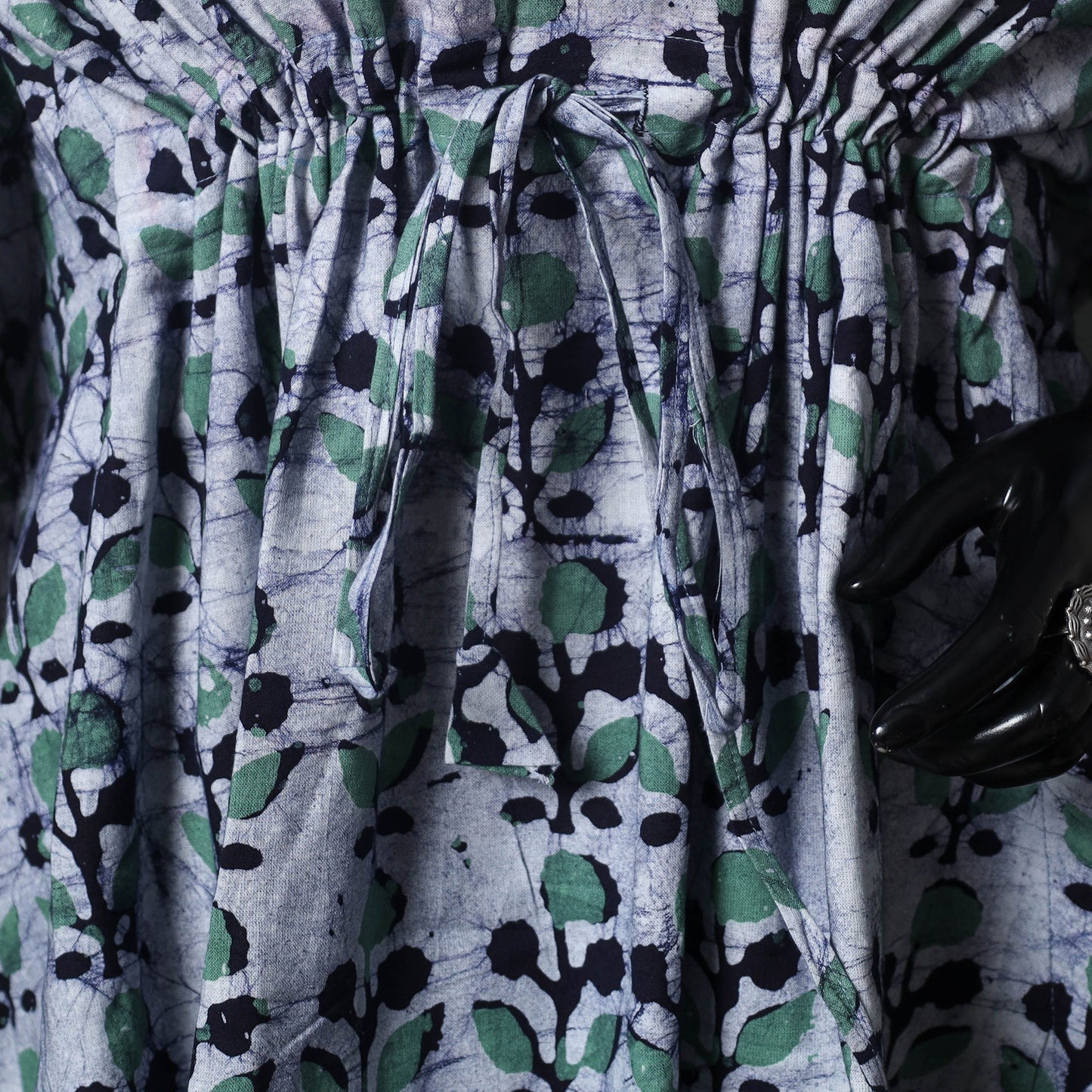 Hand Block Batik Print Cotton Kaftan (Short) 35