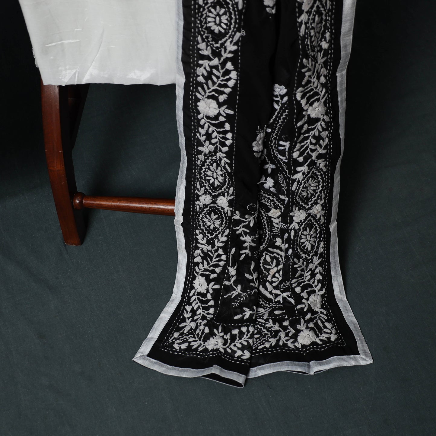 Hand Embroidered Georgette 3pc Unstitched Dress Material Suit Set 41