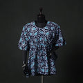 Blue - Hand Block Batik Print Cotton Kaftan (Short) 36