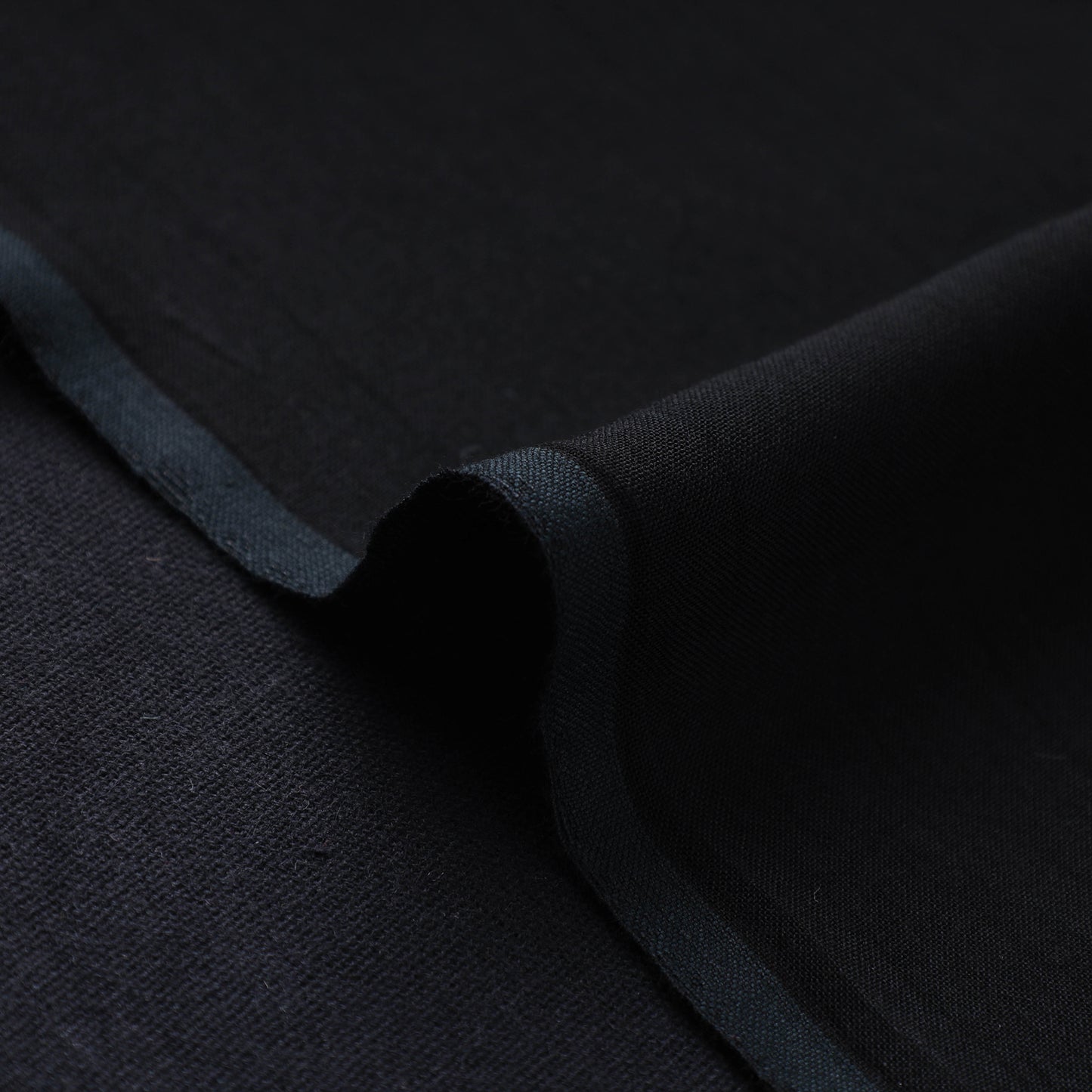 Black - bamboo silk natural dyed pure handloom plain fabric
