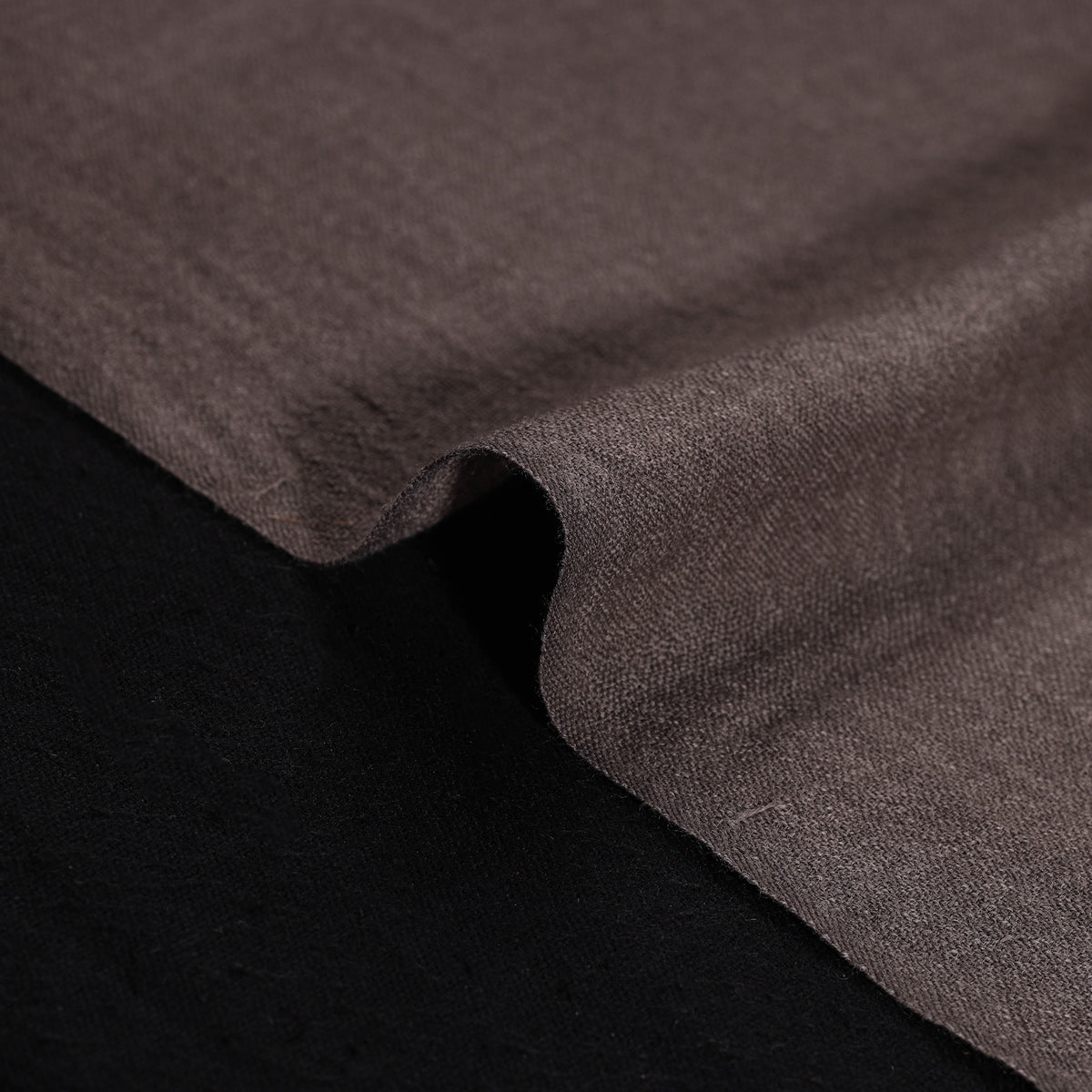 Grey - Pure Handwoven Merino Wool Fabric in Akola Block Prints 12