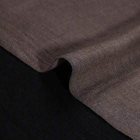 Grey - Pure Handwoven Merino Wool Fabric in Akola Block Prints 12