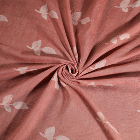 Pink - Pure Handwoven Merino Wool Fabric in Akola Block Prints 11
