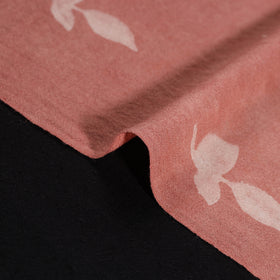 Pink - Pure Handwoven Merino Wool Fabric in Akola Block Prints 11