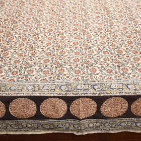 Block Print Cotton Double Pedana Kalamkari Bed Sheet