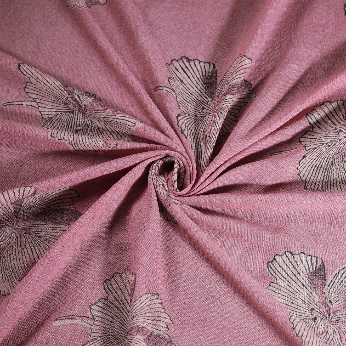 Pink - Pure Handwoven Merino Wool Fabric in Akola Block Prints 10