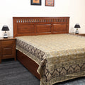 Buy Pedana Kalamkari Block Printed Cotton Double Bed Cover (111 x 91 in) 06 Online at iTokri.com