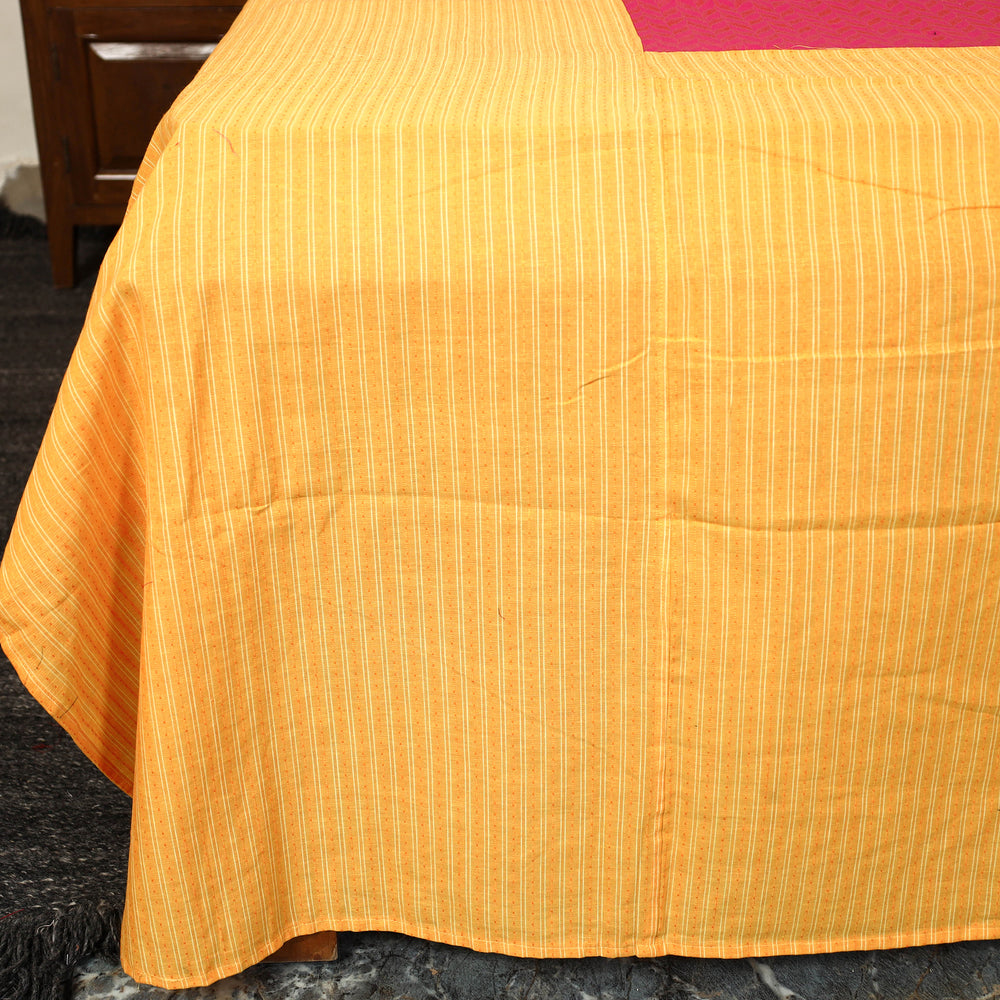 Orange - Jacquard Patchwork Cotton Double Bed Cover with Pillow Covers (108 x 83 in) 13