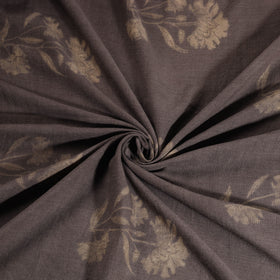 Grey - Pure Handwoven Merino Wool Fabric in Akola Block Prints 09