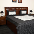 Black - jacquard patchwork cotton double bed cover
