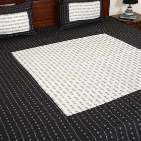 Black - jacquard patchwork cotton double bed cover