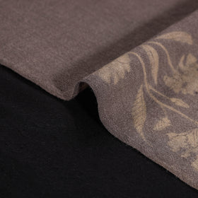 Grey - Pure Handwoven Merino Wool Fabric in Akola Block Prints 09