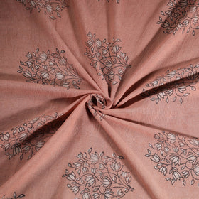 Peach - Pure Handwoven Merino Wool Fabric in Akola Block Prints 08