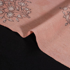 Peach - Pure Handwoven Merino Wool Fabric in Akola Block Prints 08
