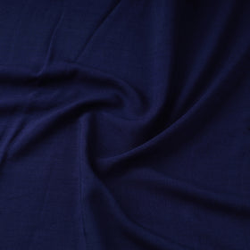 Blue - bamboo silk natural dyed pure handloom plain fabric