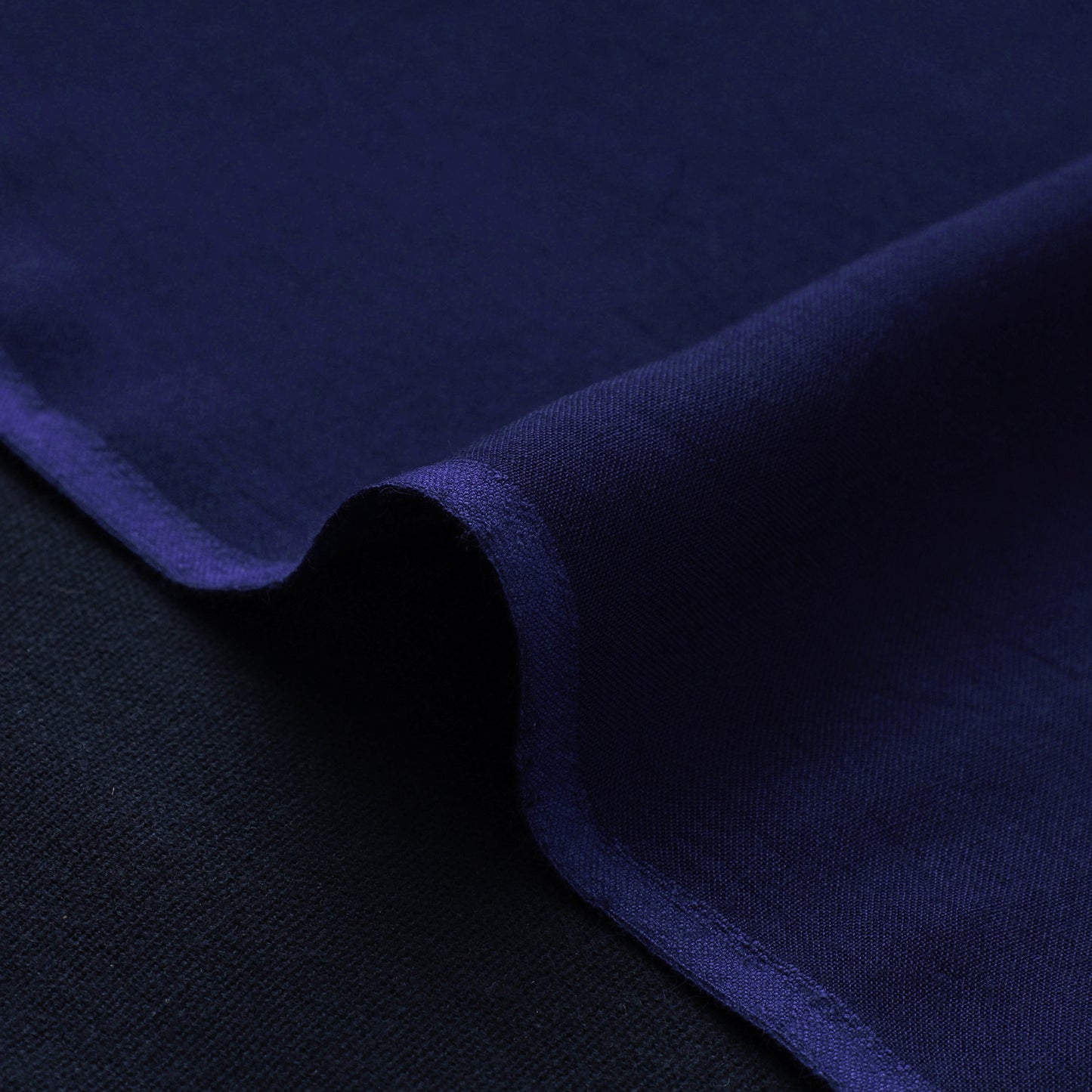 Blue - bamboo silk natural dyed pure handloom plain fabric