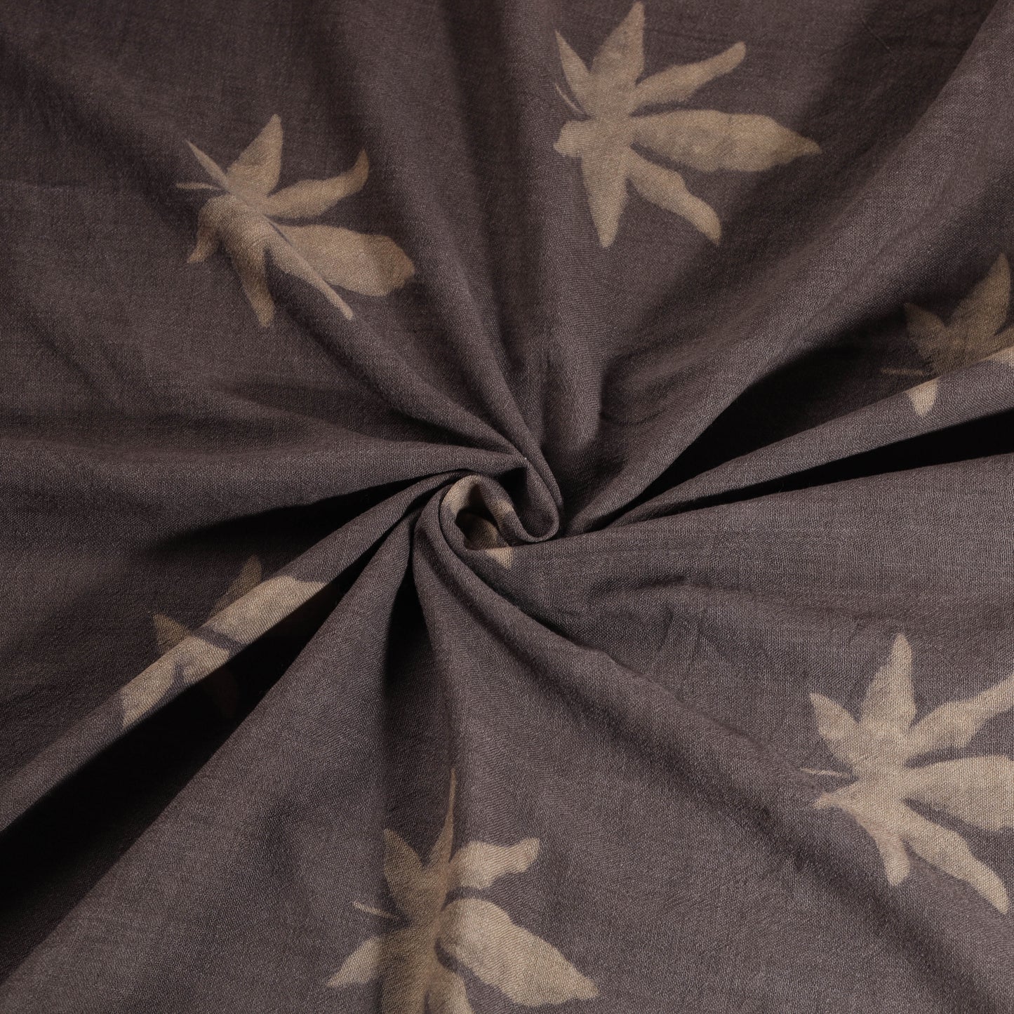 Grey - Pure Handwoven Merino Wool Fabric in Akola Block Prints 06