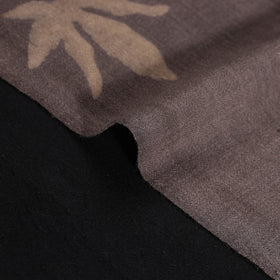 Grey - Pure Handwoven Merino Wool Fabric in Akola Block Prints 06