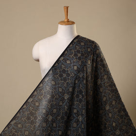 Blue Block Print Mul Cotton Natural Dyed Ajrakh Fabric